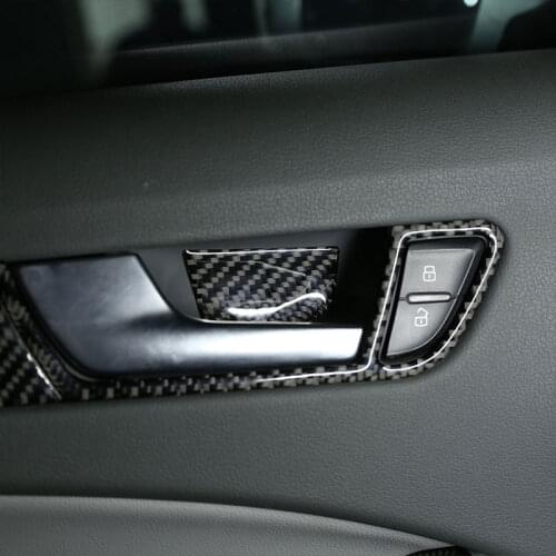Soft Carbon Fiber Car Interior Door Bowl Stickers For Audi A4L/A5 2009-2016 Accessories