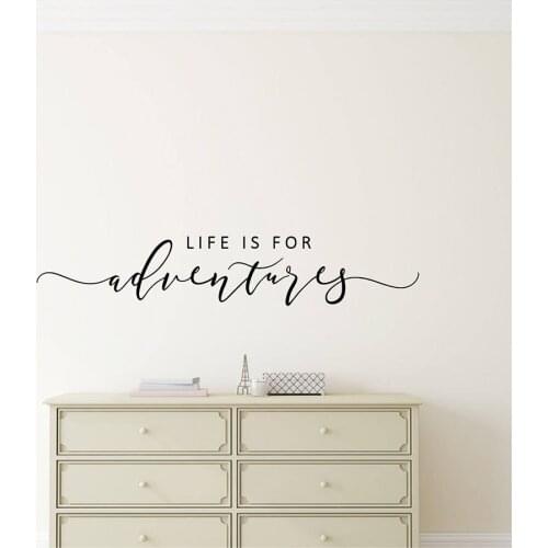 Life Is For Adventures Wall Sticker Inspirational Lettering Wall Art Decal Living Room Bedroom Wall Decor Travel Decoration
