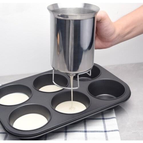 Stainless Steel Batter Pancake Ball Dispenser Cake Cupcake Dough Dispenser Funnel Takoyaki Octopus Maker Kitchen Baking Tools