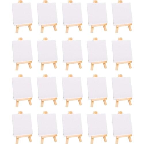 NEW-20Pcs Mini Canvas Drawing Board with Easel, Painting Canvas Panel, Suitable for Art Painting Party Supplies