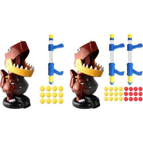 2021 New Dinosaur Shooting Toy for Kids with Air Pump Foam Balls Fun Party Game Toys