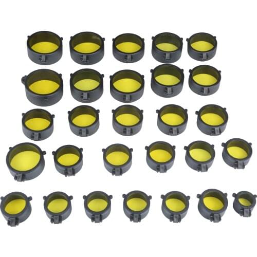 30-69MM Yellow Transparent Rifle Scope Lens Cover Flip Up Quick Spring Protection Cap Objective Lid for Airsoft Gun Caliber