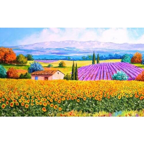 Field scenery The wooden puzzle 1000 pieces ersion jigsaw puzzle white card adult childrens educational toys