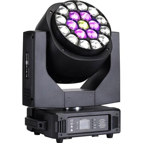 2pcs/lot Professional dj equipment 19*15W 4 IN 1 RGBW led big bee eye K10 zoom moving head wash stage light Kaleido effect dmx