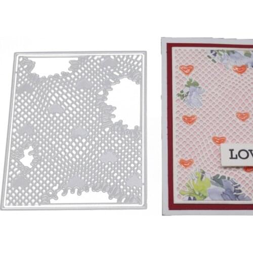 Rectangle Metal Cutting Dies Irregular Lattice Heart Cut Die Mold Scrapbook Paper Craft Knife Mould Blade Punch Stencils Dies