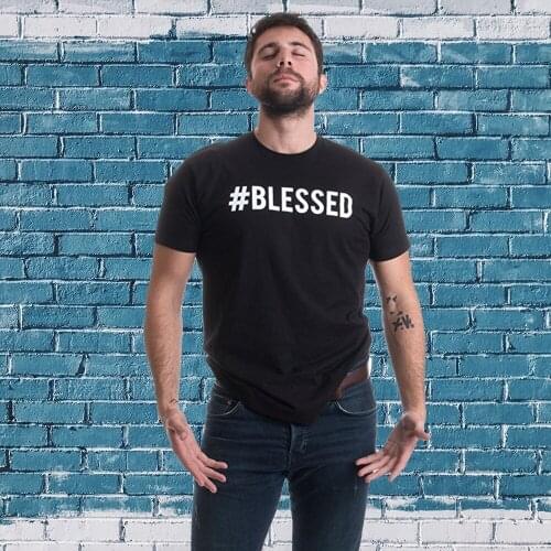 BLESSED Christian Humor Humble Twitter Good Life Summer Fashion Mens T-shirts slogan fashion gift funny grunge aesthetic tops