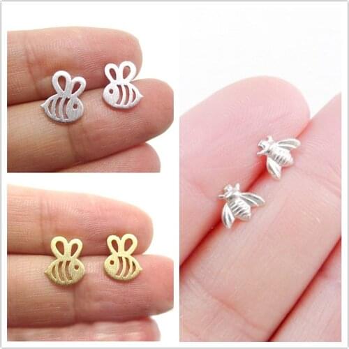 Timlee E043 Free shipping Popular Cute Insect Honeybee Alloy Studs Earrings Fashion Jewelry wholesale
