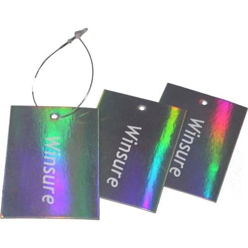 Factory custom printing widely use garment hang tag hologram paper tag for clothing VK341