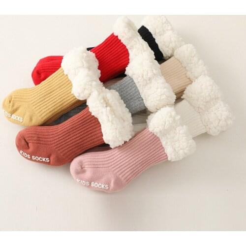 Winter Baby Socks Cute Thicken Warm Kids Sock Thermal 100% Cotton Newborn Toddlers Girls Boys Anti Slip Floor Socks 0-4Years