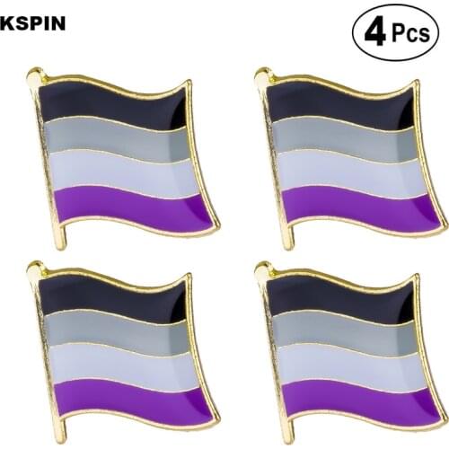 Asexual Pride Brooches Lapel Pin Flag badge Brooch Pins Badges 4pcs