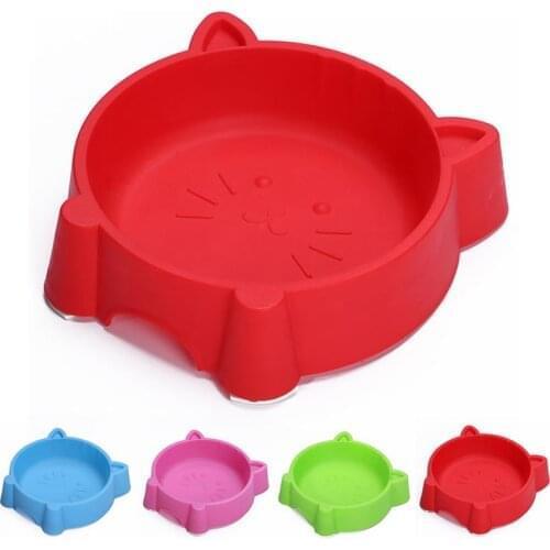 1pcs Pet Bowl Creative Portable Plastic Cat Face Multipurpose Cat Bowl Dog Bowl for Pet