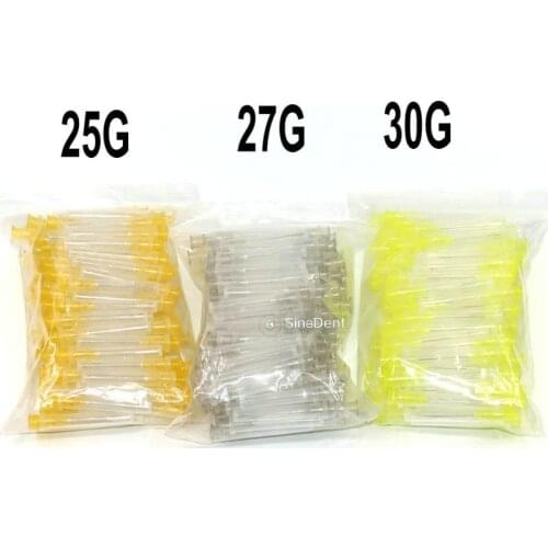 100pcs/Bag Dental Endo Irrigation Needle Tips 25G 27G 30G Single Vent Side Vent Yellow Orange Grey for irrigation of Root canals
