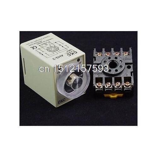 12VAC Power On Delay AH3-3 Timer 0-60 second Relay With Socket Base PF083A 8PINS