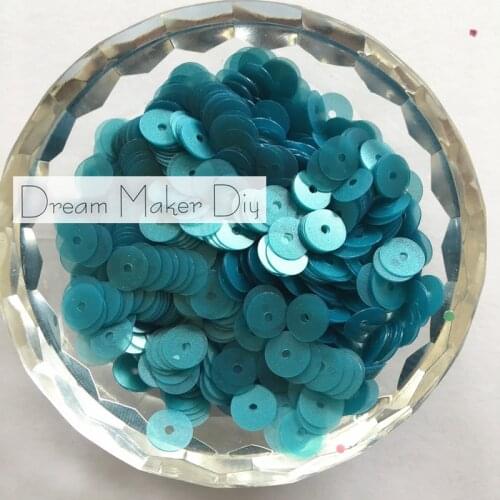 50g(3500pcs) 6mm Flat Matt Acid Blue round loose sequins Paillette sewing Wedding craft for decoration scrapbook Garment sewing