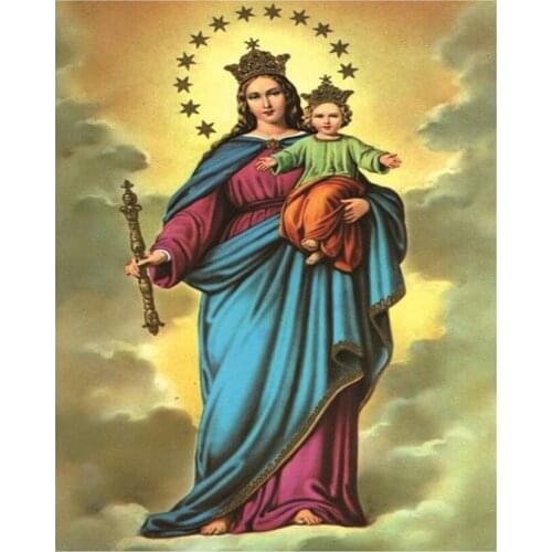 DIY Diamond Painting 3D abstract Religious mother and son Square Round Drill Diamond Embroidery Mosaic Decoration Cross stitch