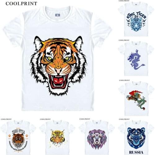Angry Tiger Head Painting Symmetric Design Colorful T-shirt Lovers Printed Custom Shirt Tank Top Short Sleeves Vintage Printed