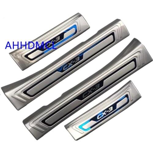 Car Welcome Pedal Threshold Strip Door Sill Strip For Mazda CX-3 2018 2019