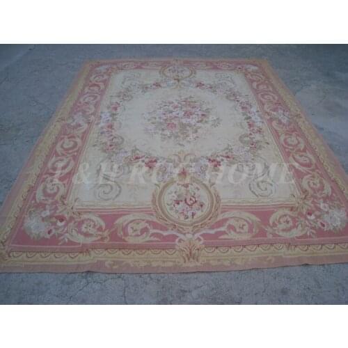 Free shipping 8'x10' French Aubusson rug hand woven woolen aubusson carpet