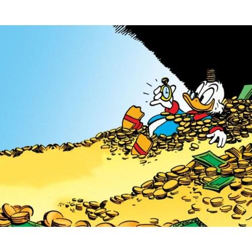 Free Shipping lying on gold coins in Tang duck canvas oil painting art decoration home decoration picture XJDP-84