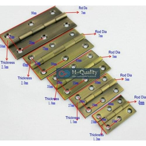 Free Bronze Screws 10PCS/Lot Antique Bronze Door Hinge 3.5 Inch (90MM) Length Solid Bronze Door Hardware Antique Bronze Color