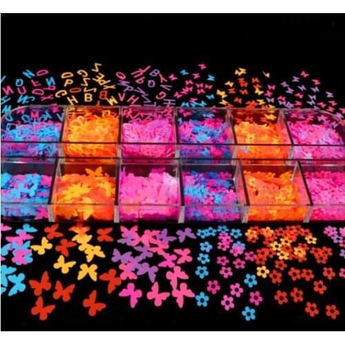 PVC Glitter Patch Resin Filler Fluorescent DIY UV Epoxy Resin Glue Decorative Powder Nail Decoration Star Fruit Reflective Patch