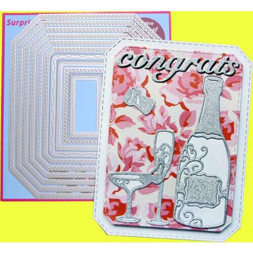 Large Cutting Dies Stitched Octagon Rectangle Scrapbook Cardmaking Paper Craft DIY Metal Stencil Surprise Creation