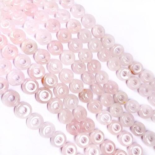 1 Strand 20Pcs 10x4mm Natural Rose Quartz Large Hole Beads For DIY Jewelry Making Accessories 15.5Inch Exquisite Gift