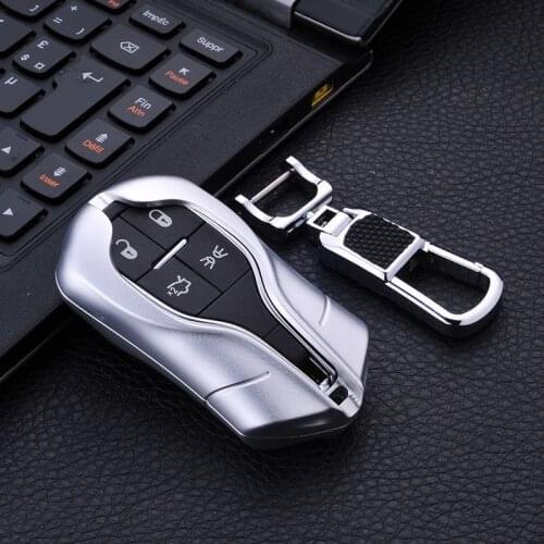Aluminum Alloy Car Key shell Case Cover Holder With Keychain For Maserati Quattroporte Ghibli Levante Car Accessories
