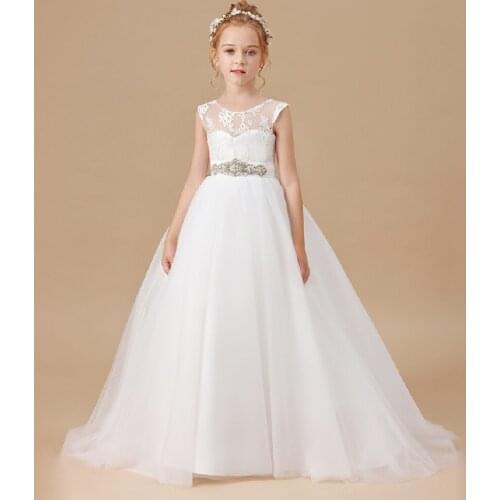 Flower Girl Dress Children Wedding Bridemaid Dresses Kids Pink Tutu Sequin Gowns Girl Boutique Party Wear Elegant Frocks