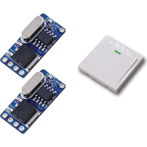 DC 3.5v 3.7v 5v 6v 7.4v 8.4v 9v 12v Wireless Remote Control Switch 2pcs Mini Relay Receiver +1pc Wall Transmitter 315/433Mhz