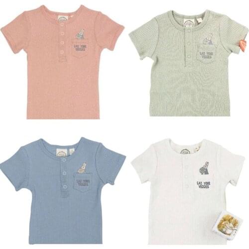 Baby T Shirts 2021 New Summer Brand Design Boys Girls Cute Rabbit Embroidery T Shirts Toddler Kids Cotton Tops Tees Clothes