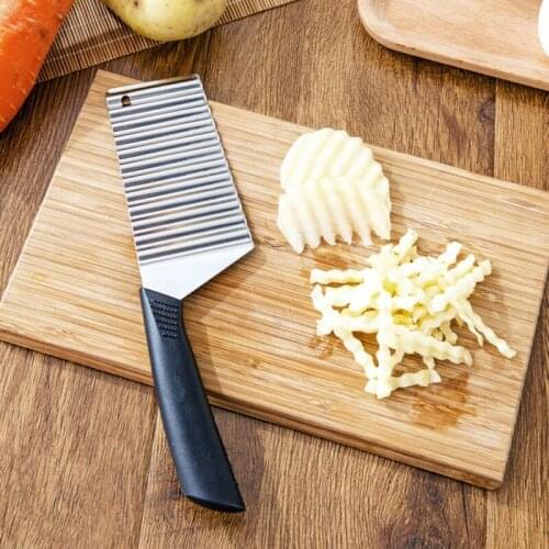 Potato Wavy Edged Knife Stainless Steel Kitchen Gadget Vegetable Fruit Cutting Peeler Cooking Tools Kitchen Knives Accessories