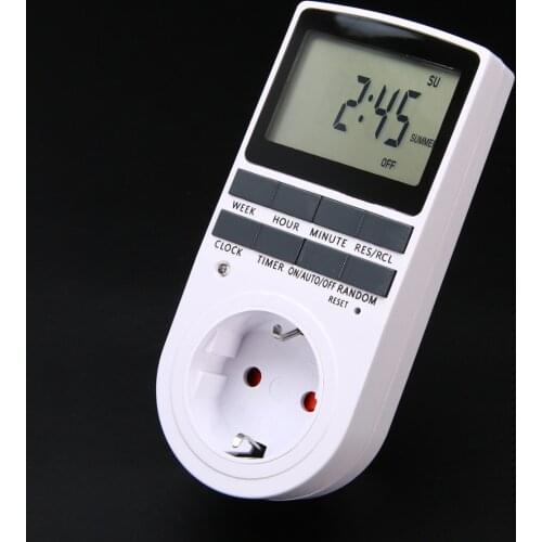 Electronic Digital Digital Timer Outlet EU Plug-in Programmable 7 Day 12/24 Hour Timer Switch Socket For Kitchen Timing Tool