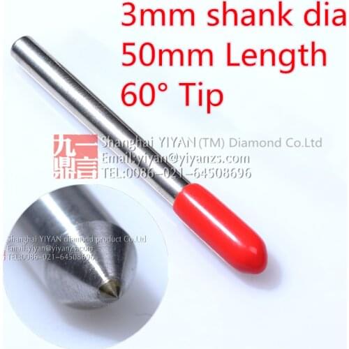 1pc diamond drag engraving bit diamond tipped drag cutter with 3mm shank 60 degree point for engraving machines Free shipping
