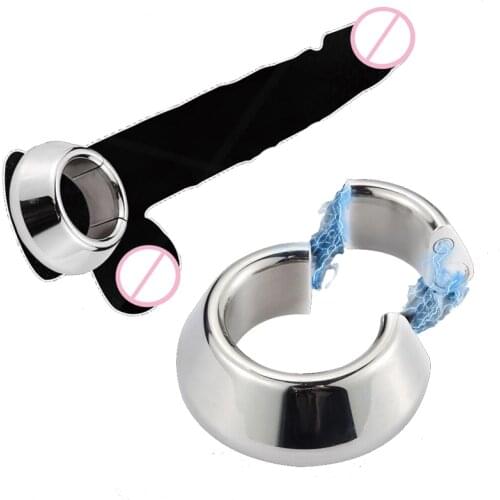 Penis Delay Ring Magnetic Dick Bondage Lock Mens Sex Delay Exercise Tool Sex Toys Scrotum Bondage Stretcher Metal Penis Cock