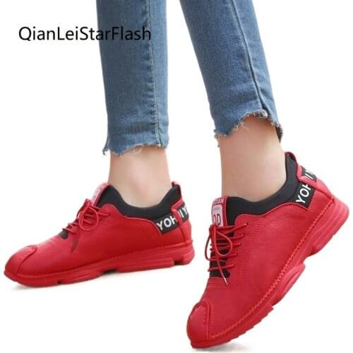 Pu Lace-up Lady Shoes for Women Sneakers Woman Flat Platform Sneaker Female Shoes Women Zapatos De Mujer