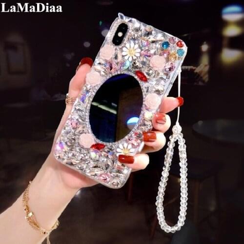 LaMaDiaa For Samsung S6 S7 S8 S9 S10 S20 PLUS Note 5 8 9 10 Luxury Bling Glitter Crystal Diamond Mirror Soft Silicone Phone Case
