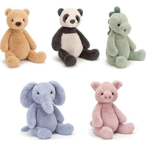 Cute Soft Fluffy Elephant Panda Bear Pig Dinosaur Doll Soft Plush Toys Gift For Children Stuffed Animal Doll Kids Appease Toys