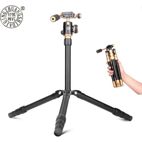 QZSD Mini tripod Q066 with pan head lightweight tripod kit 0.94kg steadicam max height is 118.5cm phone SLR camera desk