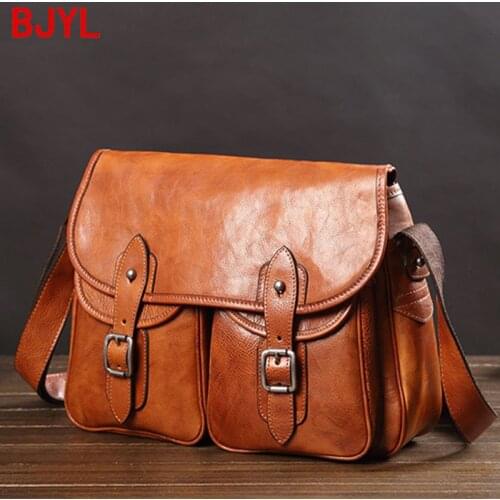 Genuine Leather Mens Bag Leather Shoulder Messenger Bag Fashion Casual Korean Large Capacity Men Messenger Bags 2020 New Wave