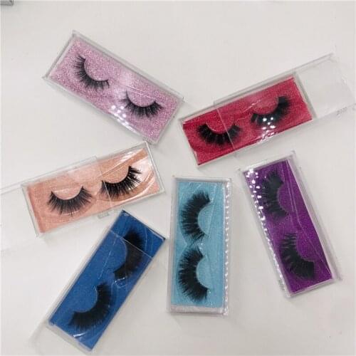 Mink lashes 3D mink lashes 5D mink lashes acrylic box can be add logo wholesale high quality 100% mink fur eyelashes