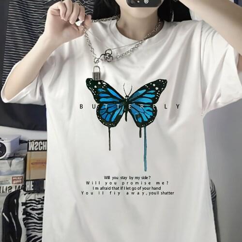 2021 new Butterfly T-shirt men and women Harajuku hip-hop short-sleeved T-shirt casual top streetwear oversized women T-shirt