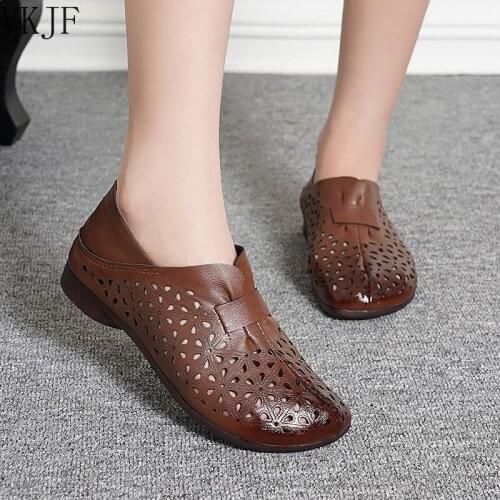 2021 Spring New Womens Shoes Retro Hollow Cool Flat Bottom Womens Shoes Outdoor Leisure