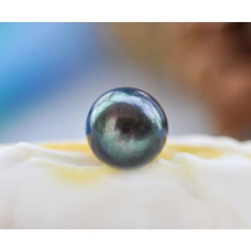 P7626 13mm Round Peacock-Black Loose Bead Pearl