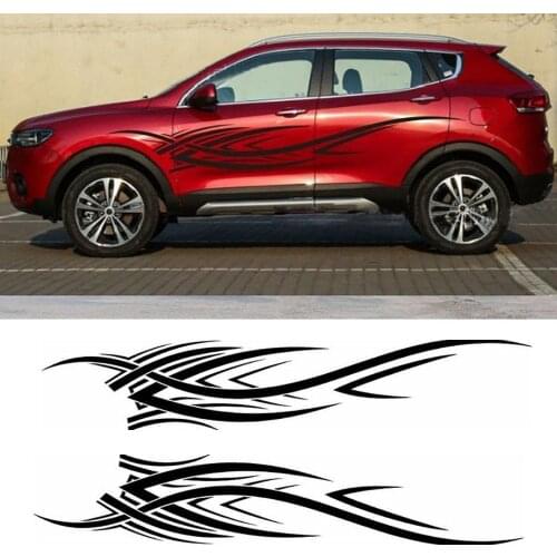 Flame Stripes Auto Car-Styling Vehicle Body 2 Side Decals Stickers Decoration