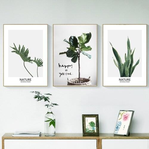 Tropical Leaf Green Plant Nordic Posters And Prints Wall Art Canvas Painting Scandinavian Wall Pictures For Living Room Décor