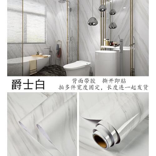 PVC Marble Kitchen Wall Stickers Cabinet Films Bathroom Floor Vinyl Self-Adhesive Waterproof Oil-proof Wallpaper Wall Decoration