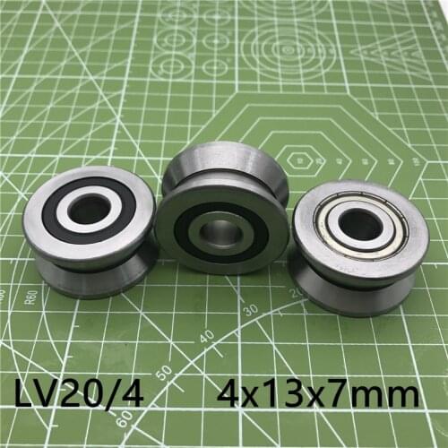 2019 Limited Rushed V Groove Guide Roller Bearings Lv20/4 Zz Rv20/4-10 4x12x7mm (precision Double Row Balls) Abec-5