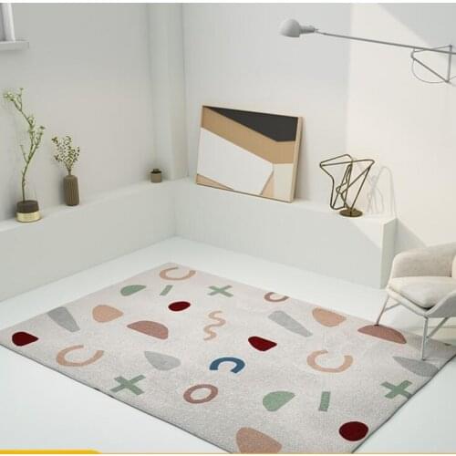 Nordic Light Luxury Abstract Face Art Carpet Living Room Simple Style Floor Rug For Bedroom Decor Bedside Carpet Kitchen Mat