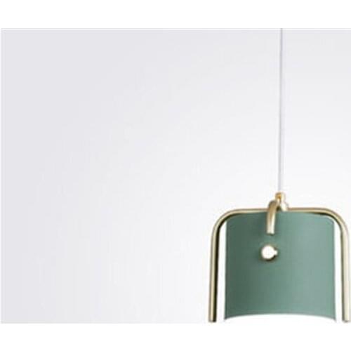 Nordic Style Art Bucket Restaurant Pendant Light Creative Macaron Round Design Wrought Iron Bedroom Study Bedside Lamp Fixtures